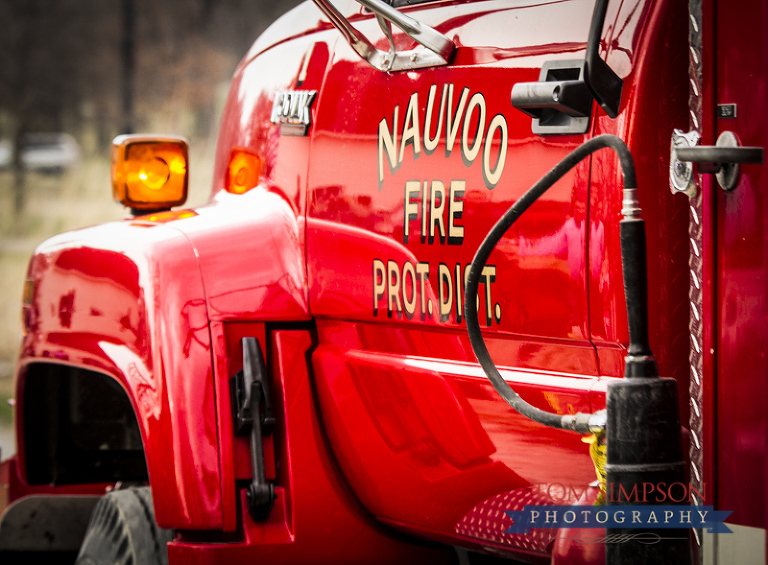 nauvoo fire department engine at prairie fire demonstration in historic nauvoo
