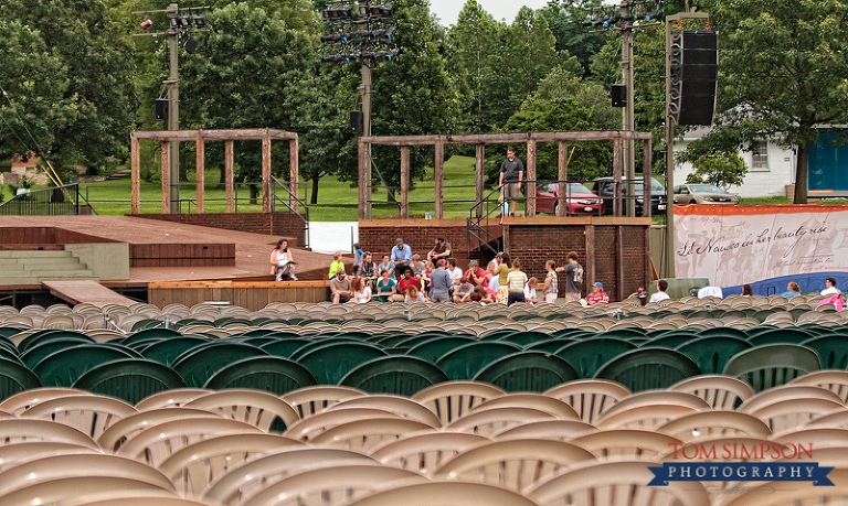 view of core cast rehearsal meeting from audience seats