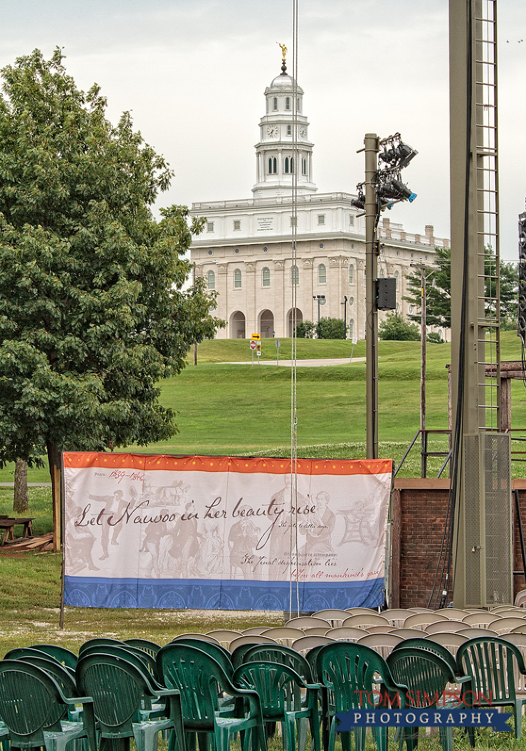 view of the nauvoo temple from pageant grounds