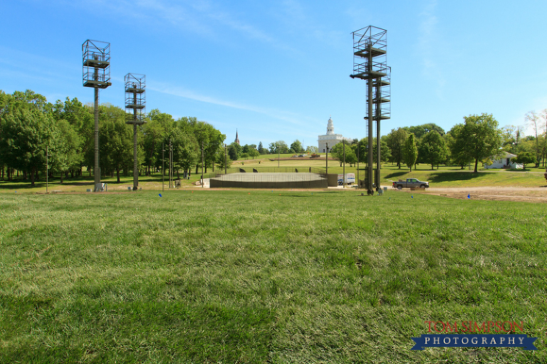 nauvoo temple from pageant ground seating area