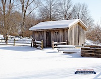 historic nauvoo wagon ride cabin in winter