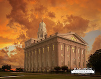nauvoo temple summer storm clouds