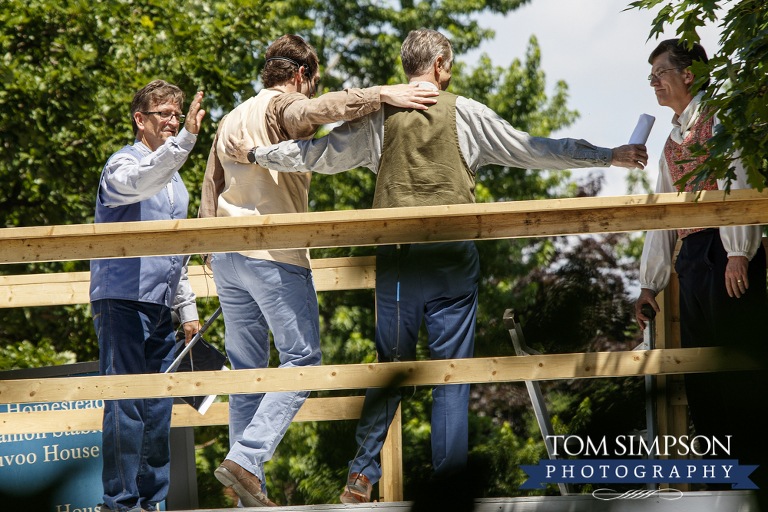 actors portraying joseph and hyrum smith, john p greene and w w phelps in historic nauvoo